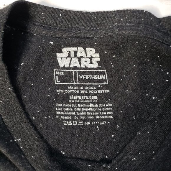 FIFTH SUN Star Wars Death Star Schematic Black Tee T-shirt LARGE - Picture 4 of 8
